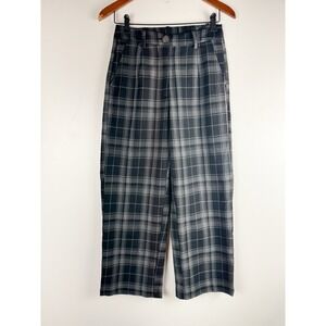 Disturbia Plaid Y2K High Waist Wide Leg Dark Academia Pants US Sz 4 Grunge